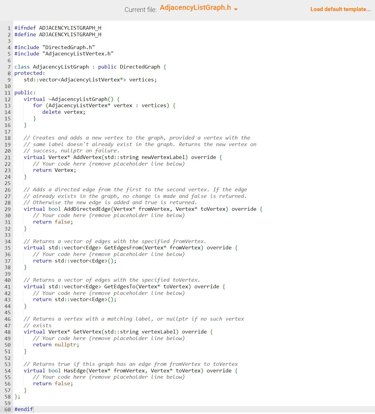 Solved Step 4 Implement the AdjacencyListGraph class