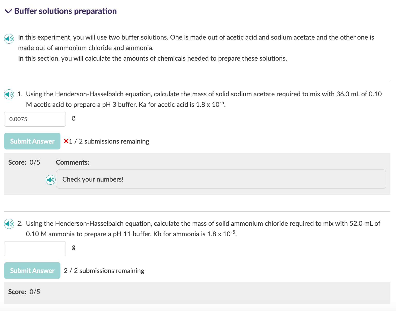 Solved Buffer solutions preparation In this experiment, you