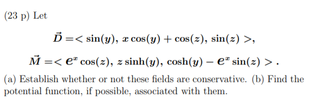 Solved 23 P Let D Sin Y X Cos Y Cos Z Sin Z Chegg Com