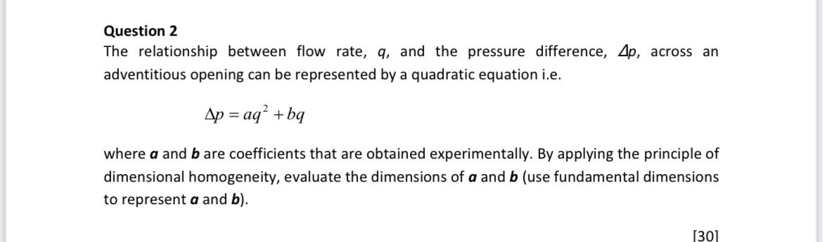 Solved Question 2 The relationship between flow rate, q, and | Chegg.com