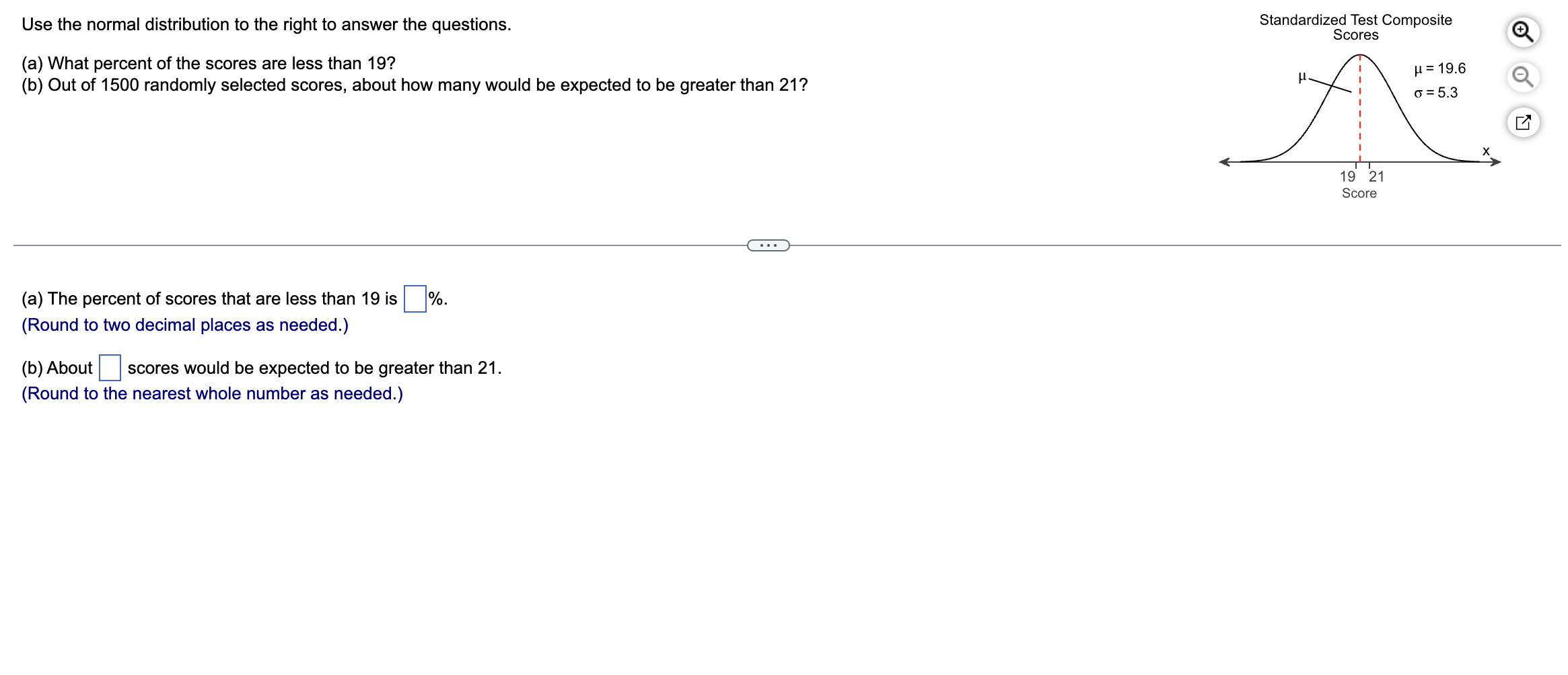 Solved Use the normal distribution to the right to answer | Chegg.com