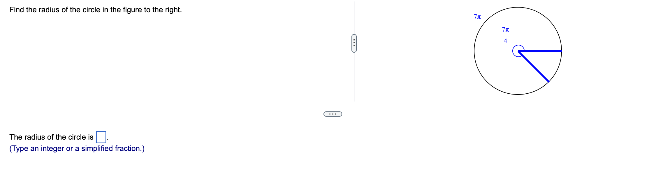 Solved Find the radius of the circle in the figure to the | Chegg.com