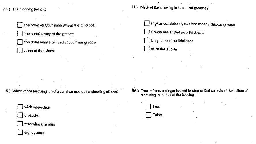 Solved 13.) The dropping point is: 14.) Which of the | Chegg.com