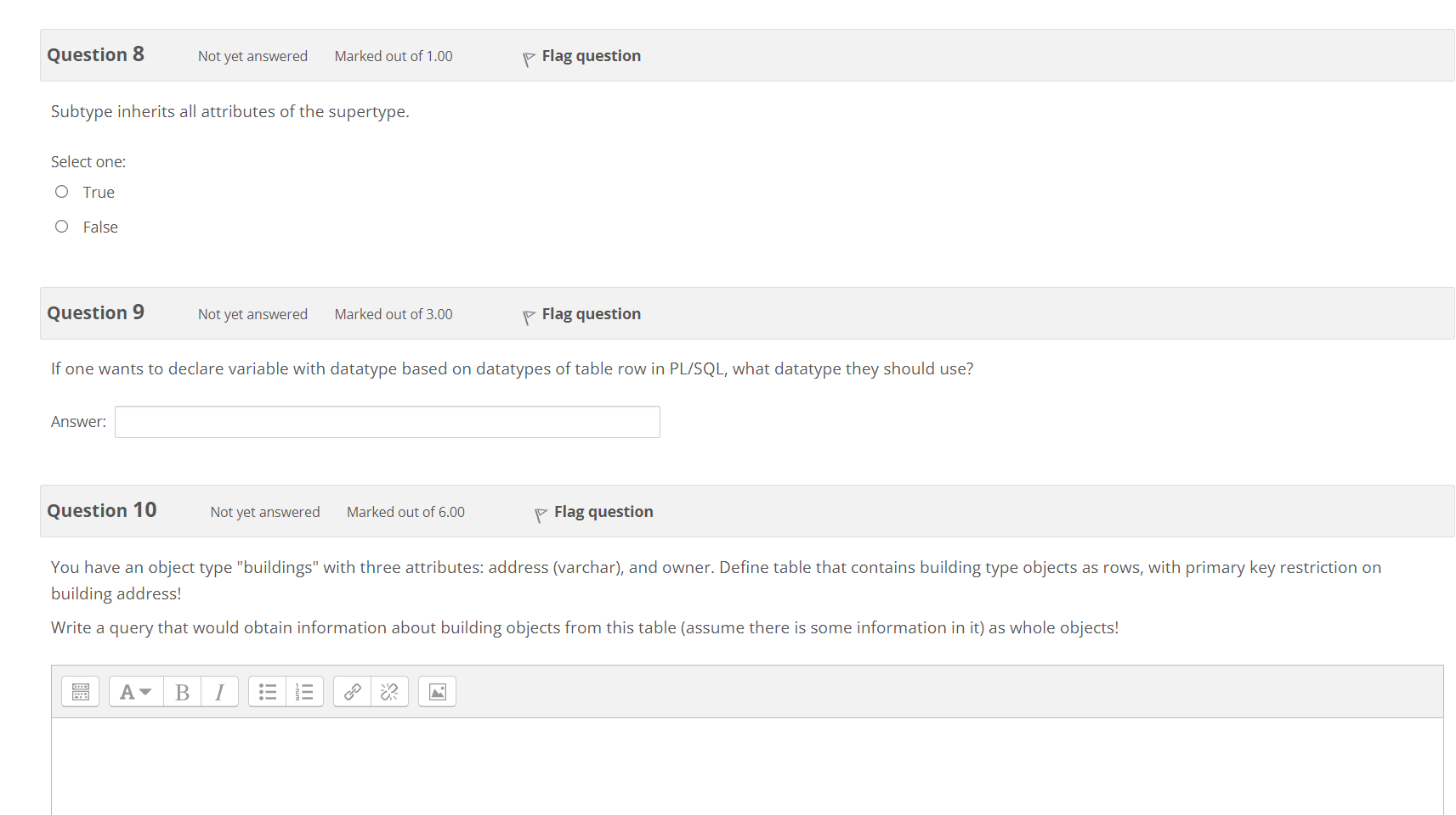 Solved Question 2 Not yet answered Marked out of 3.00 Flag | Chegg.com
