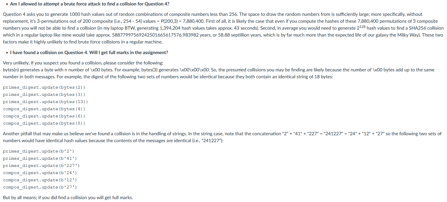 4. Attempting a Birthday Attack on SHA-256 [Marks: | Chegg.com