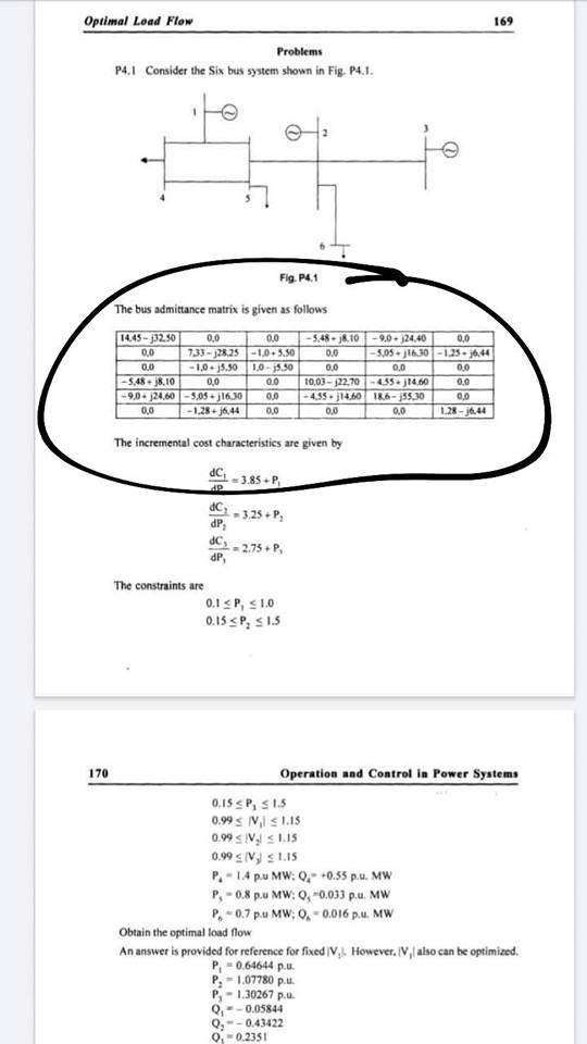 I need an elaborate solution for optimal load flow | Chegg.com