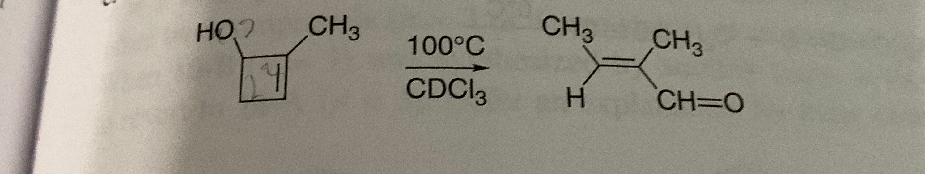 Solved HO? CH3 100°C by CH₃ CH₃ H CHO CDCl3 CDCI | Chegg.com