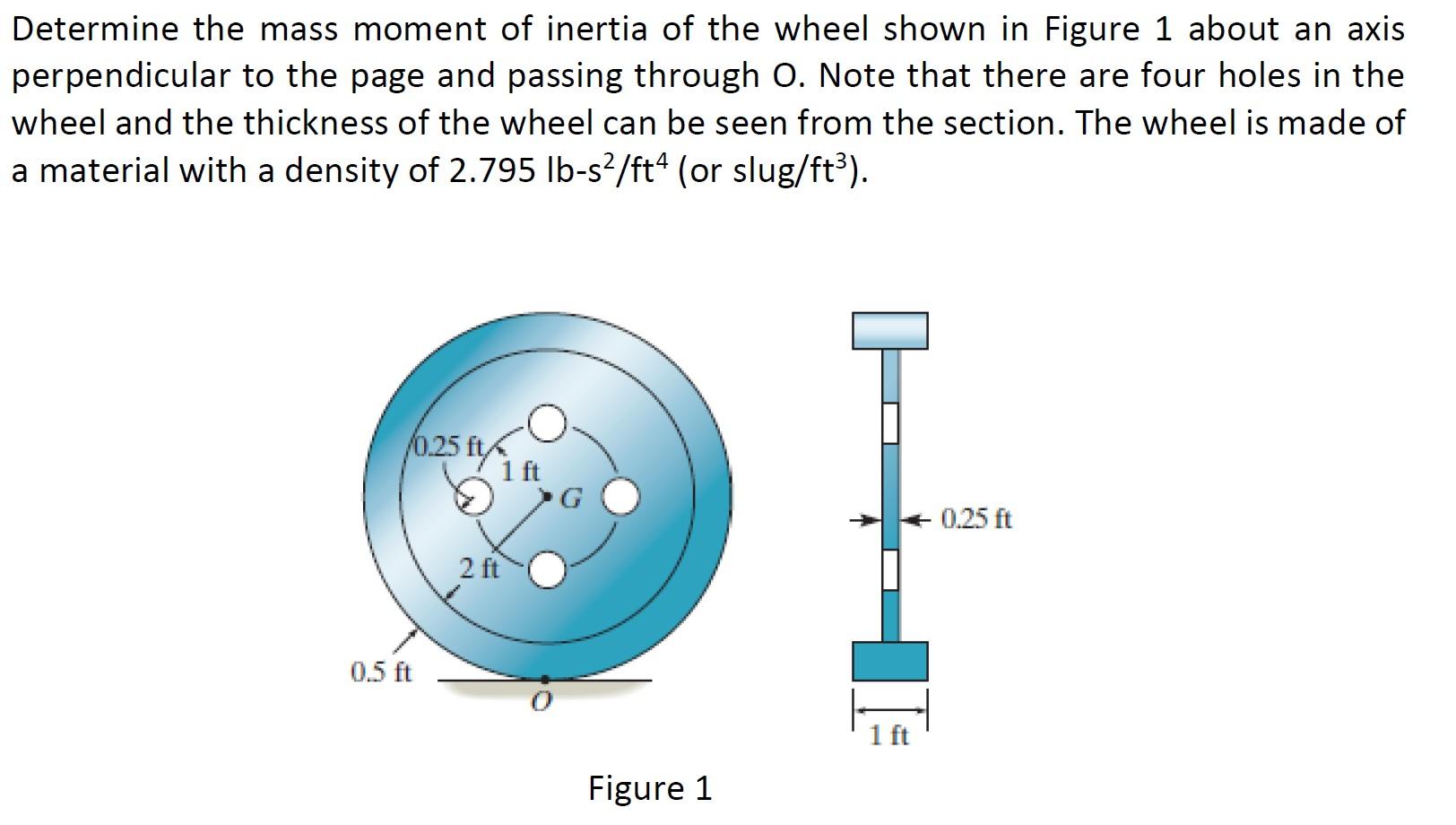 Solved Determine the mass moment of inertia of the wheel