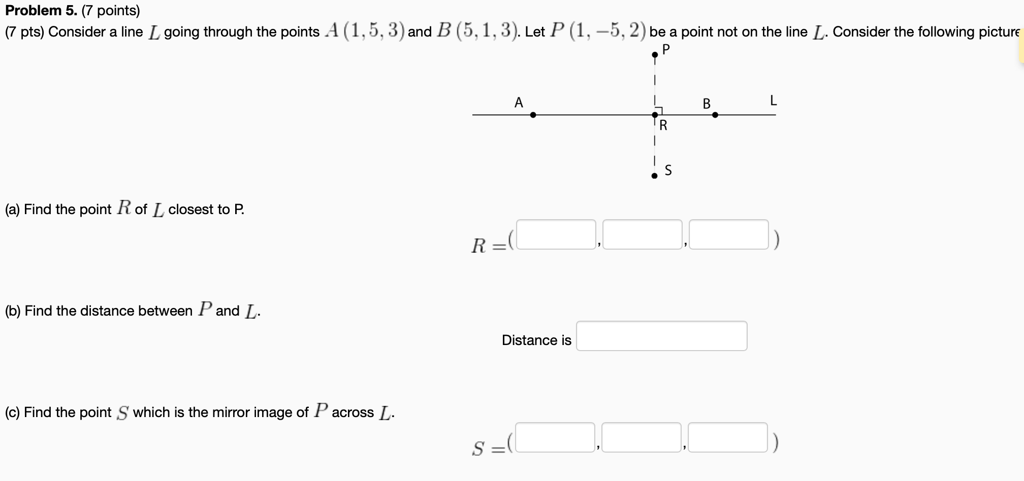 Solved Problem 5 7 Points 7 Pts Consider A Line L Go Chegg Com