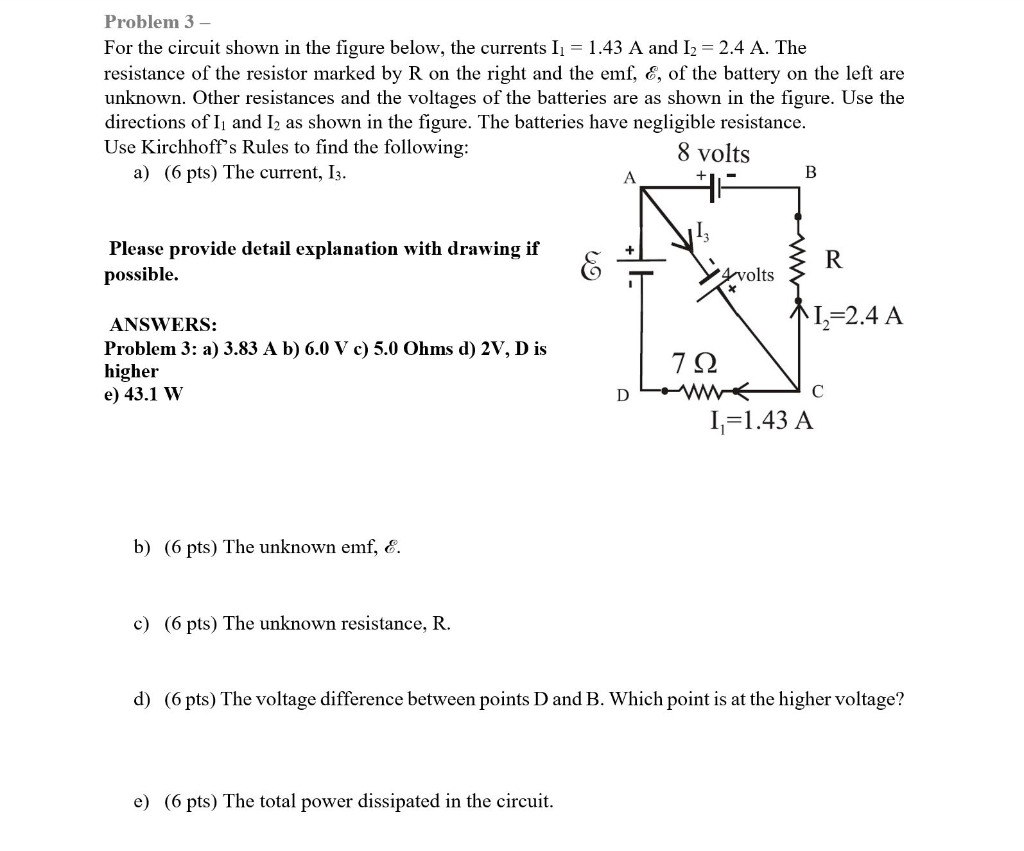 Solved Problem 3 - For the circuit shown in the figure | Chegg.com