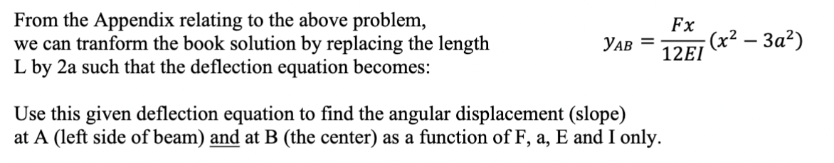 Solved Basis: Deflection of a simple support Problem 1 - | Chegg.com