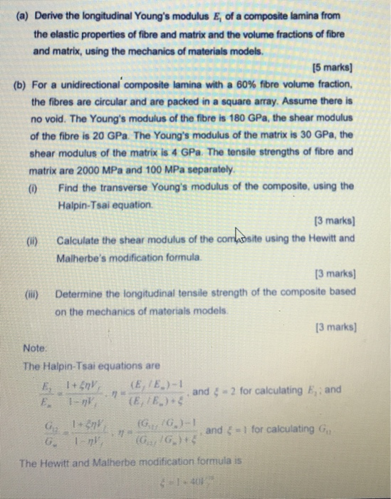 Solved Derive the longitudinal Young's modulus E, of a | Chegg.com