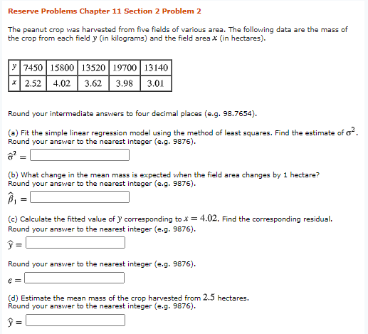 Solved Reserve Problems Chapter 11 Section 2 Problem 2 The | Chegg.com