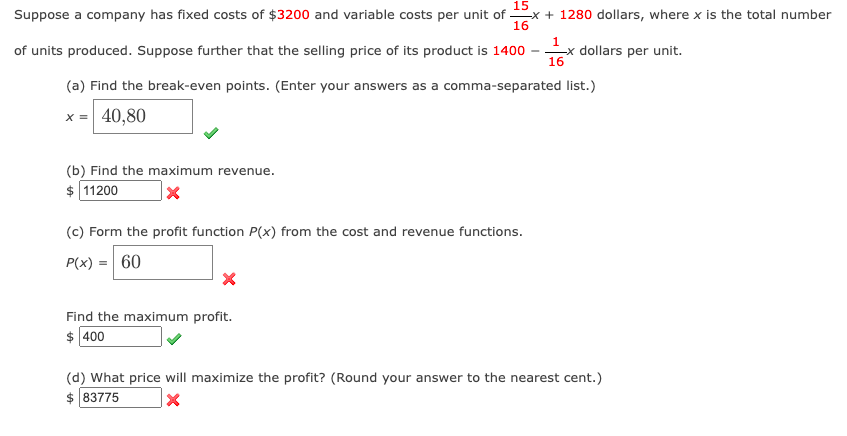 Solved 15 16 Suppose a company has fixed costs of $3200 and | Chegg.com