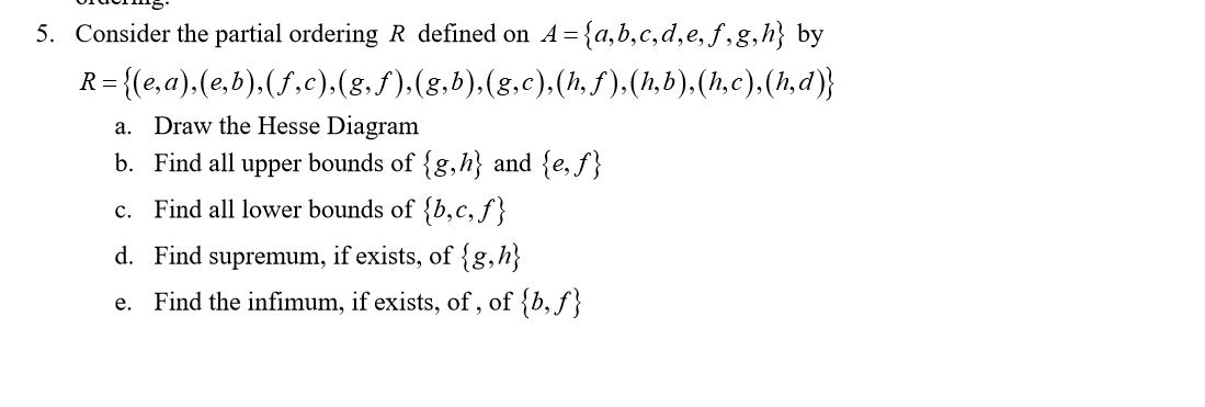 Solved Uicums 5 Consider The Partial Ordering R Defined Chegg Com