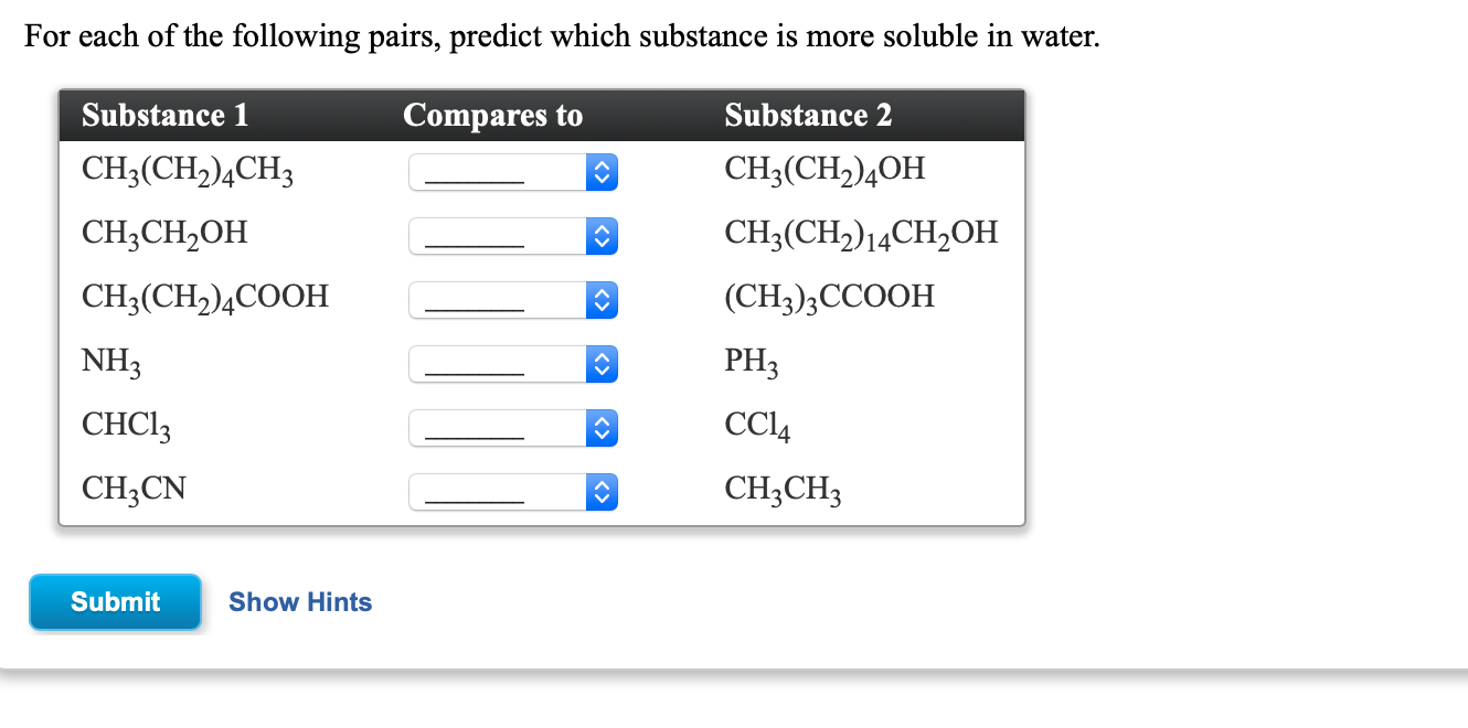 Solved For each of the following pairs, predict which | Chegg.com