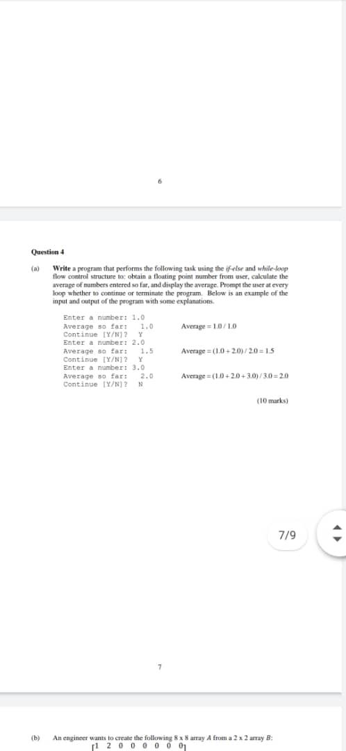 Solved Question 4 (a) Write a program that performs the | Chegg.com