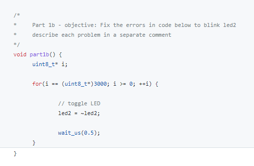 Solved * /* Part 1b - objective: Fix the errors in code | Chegg.com