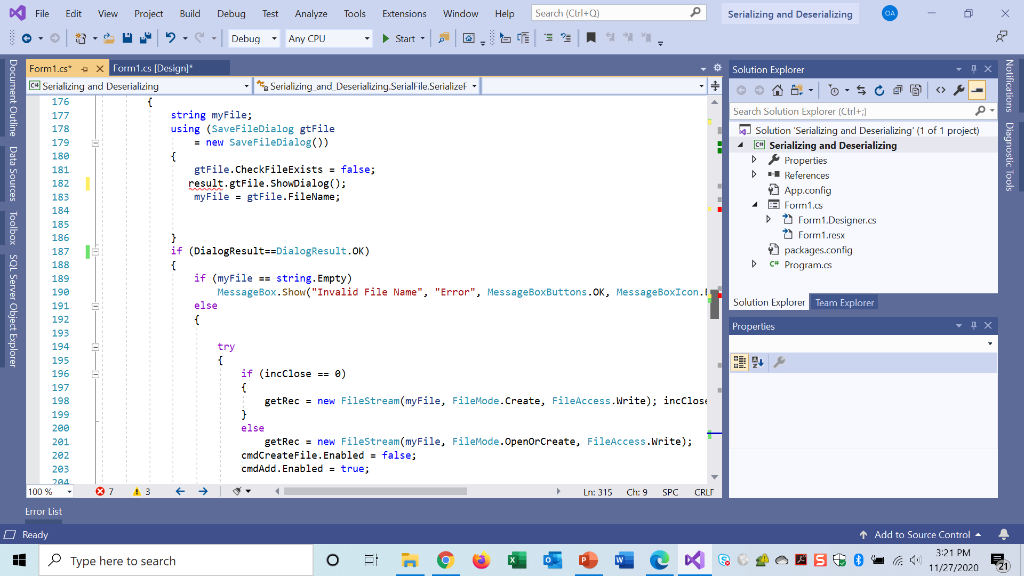 C# 17.4 (Serializing and Deserializing) Modify the | Chegg.com