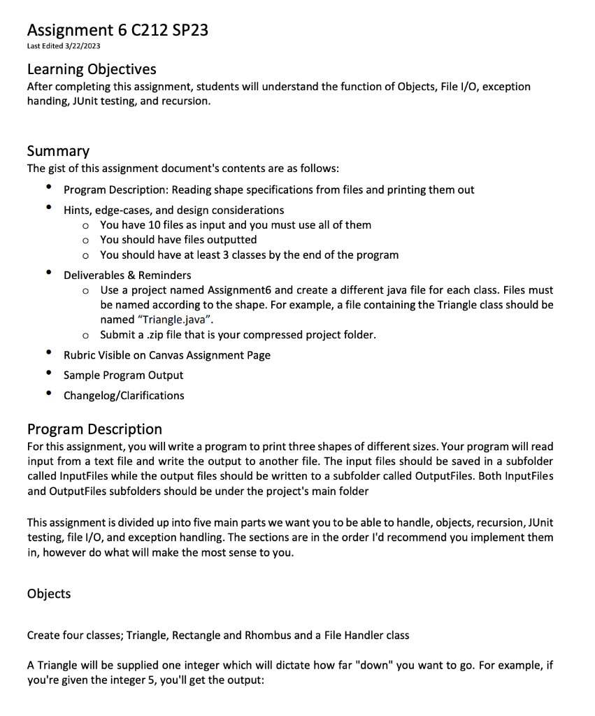 Solved Assignment 6 C212 SP23 Last Edited 3/22/2023 Learning | Chegg.com