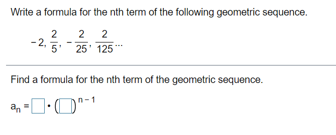 geometric sequence formula nth term