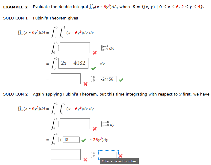 Solved EXAMPLE 2 ﻿Evaluate the double integral ∬R(x-6y5)dA, | Chegg.com