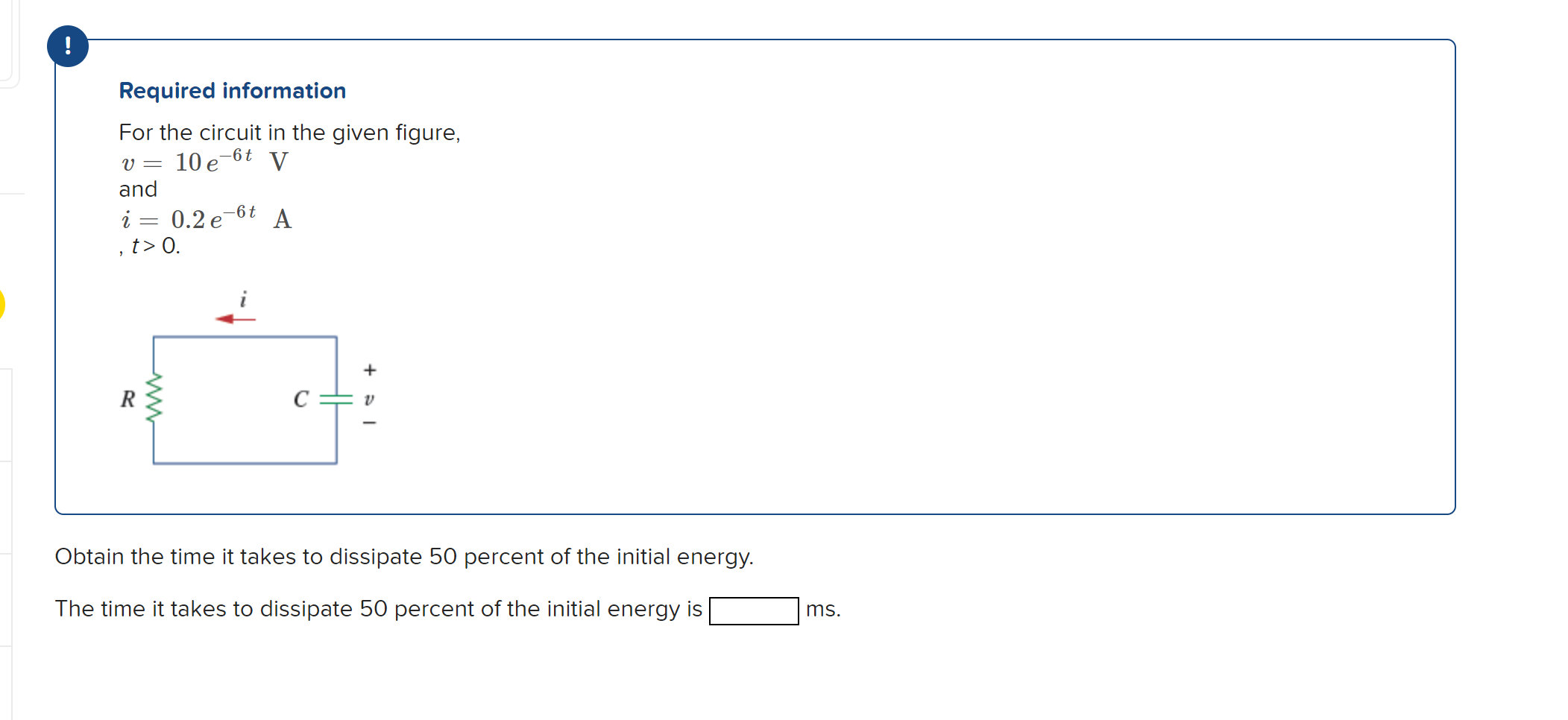 Solved ! Required information For the circuit in the given | Chegg.com