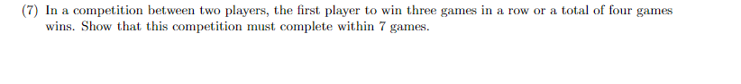 Solved (7) In a competition between two players, the first | Chegg.com