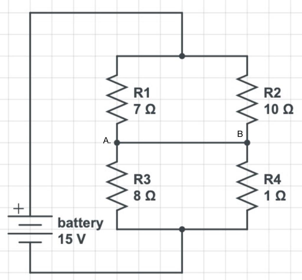 Solved What Is The Current, I, Through Points A And B | Chegg.com