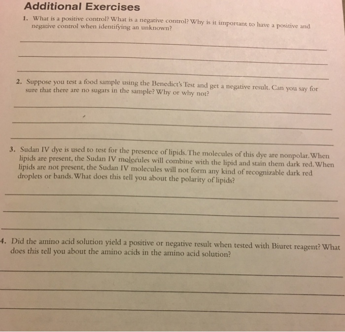 Solved Additional Exercises 1. What is a positive control? | Chegg.com