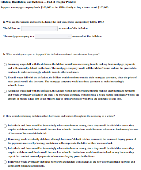 Solved b. What would you expect to happen if the deflation | Chegg.com