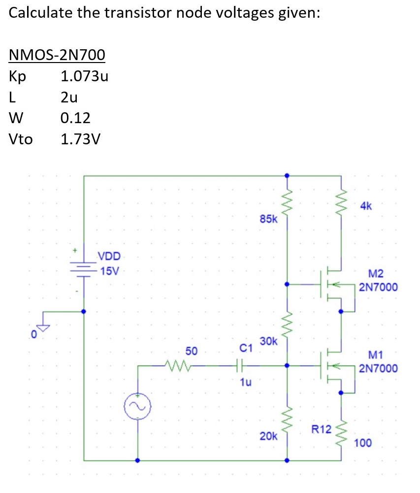 Solved Calculate the transistor node voltages given