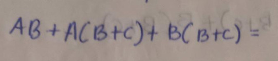 Solved AB+A(B+C)+B(B+C)= | Chegg.com