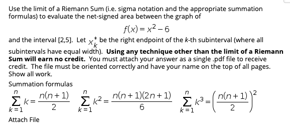 Solved Use the limit of a Riemann Sum (i.e. sigma notation | Chegg.com