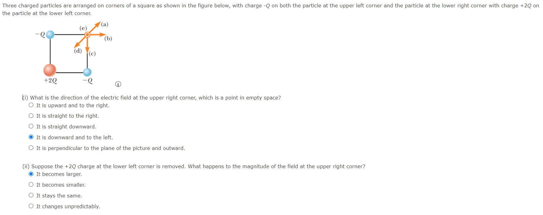 Solved Three Charged Particles Are Arranged On Corners Of A | Chegg.com