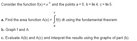 Solved Consider the function fx) e* and the points a 0, b In | Chegg.com