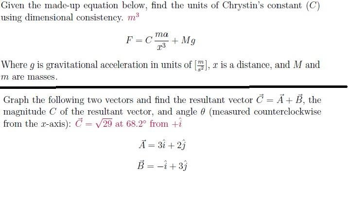 Solved Given The Made Up Equation Below Find The Units O Chegg Com