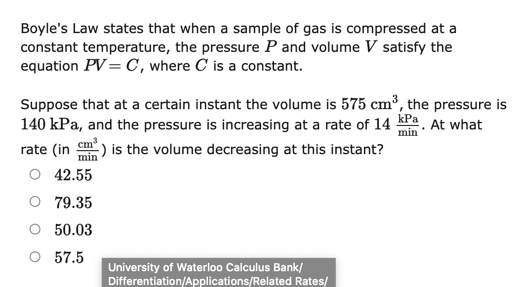 Solved Boyle's Law States That When A Sample Of Gas Is | Chegg.com