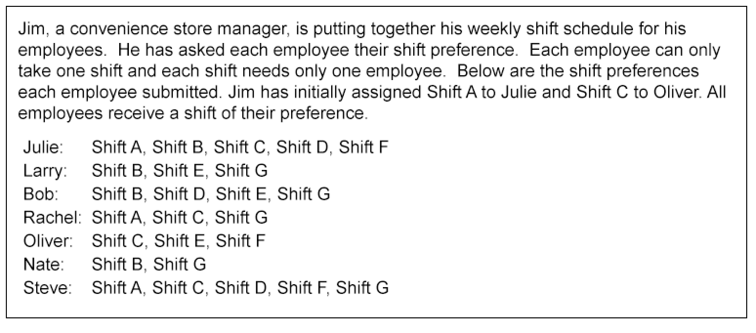 Solved If Julie is assigned Shift B and Steve is assigned