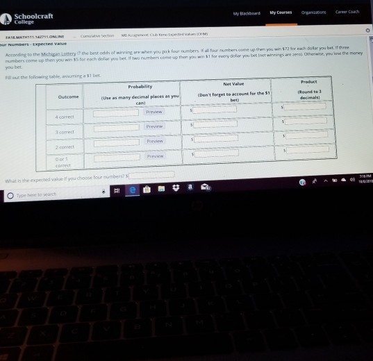 Schoolcraft College My Blackboard My Couses zaons