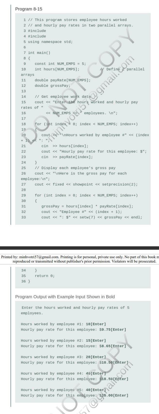 Solved Modify program 8-3 page 519, 520 by adding the | Chegg.com