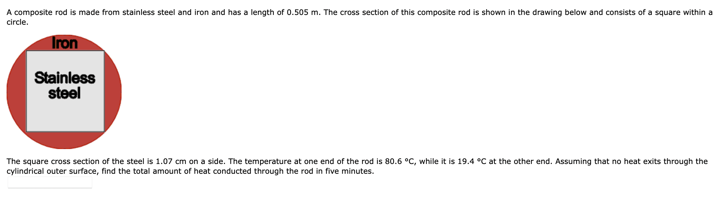 Solved A composite rod is made from stainless steel and iron