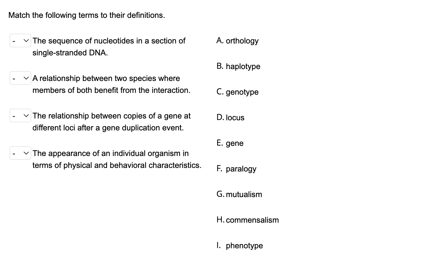 Solved Match the following terms to their definitions. The | Chegg.com