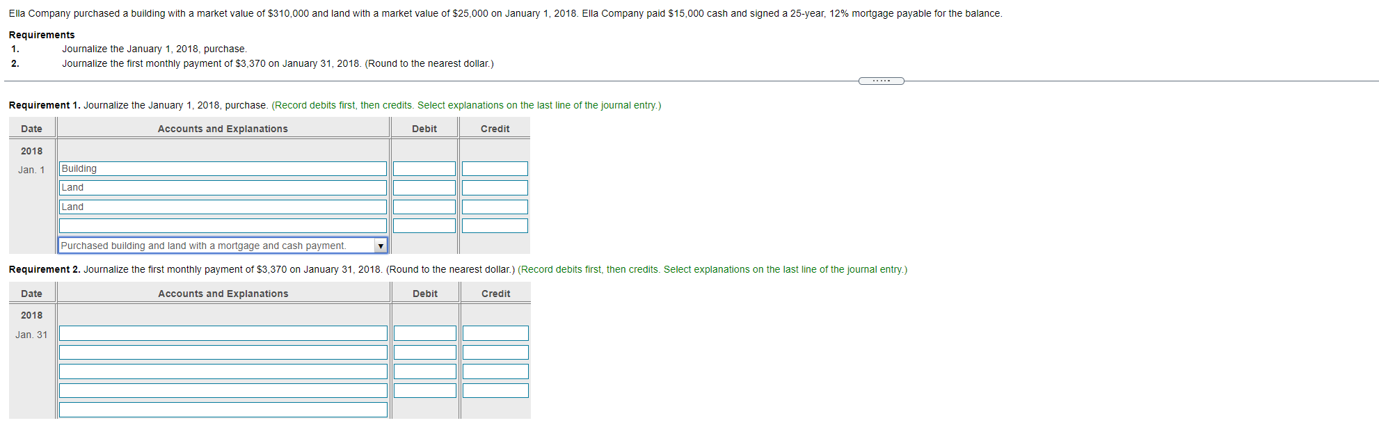 Solved Ella Company purchased a building with a market value 
