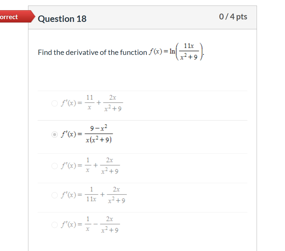 Solved orrect Question 1 0/4 pts Determine all values of x, | Chegg.com