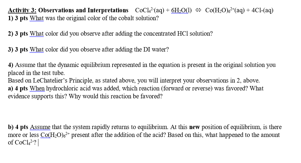 Solved Activity 3: Observations And Interpretations | Chegg.com