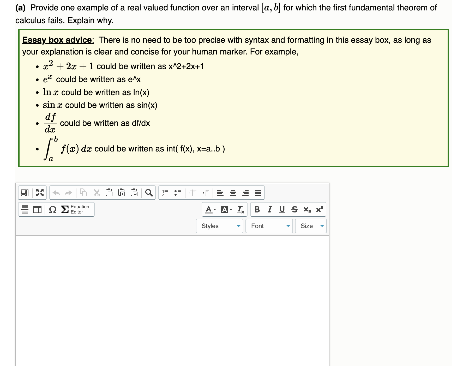 Solved (a) Provide one example of a real valued function | Chegg.com