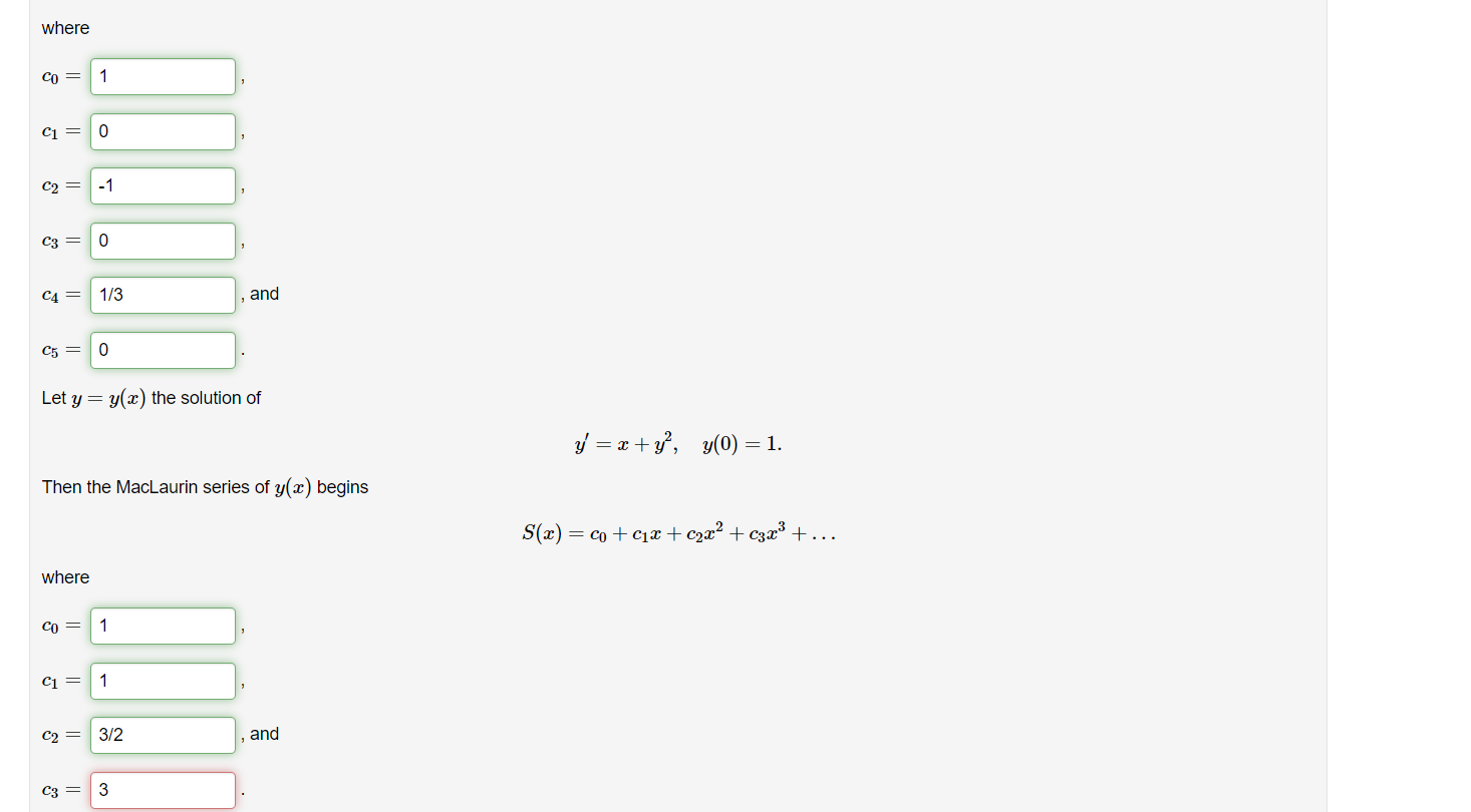 Solved where c0= c1= c2= c3= c4= , and c5= Let y=y(x) the | Chegg.com