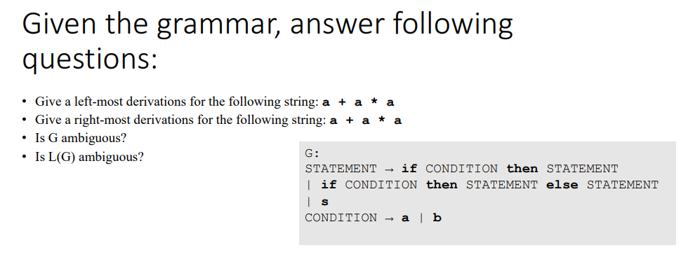 Solved Given the grammar, answer following questions: - Give | Chegg.com