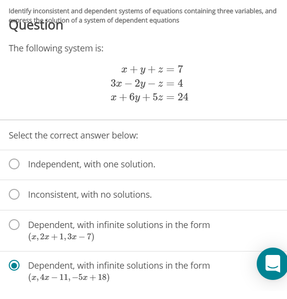 Solved Identify inconsistent and dependent systems of | Chegg.com